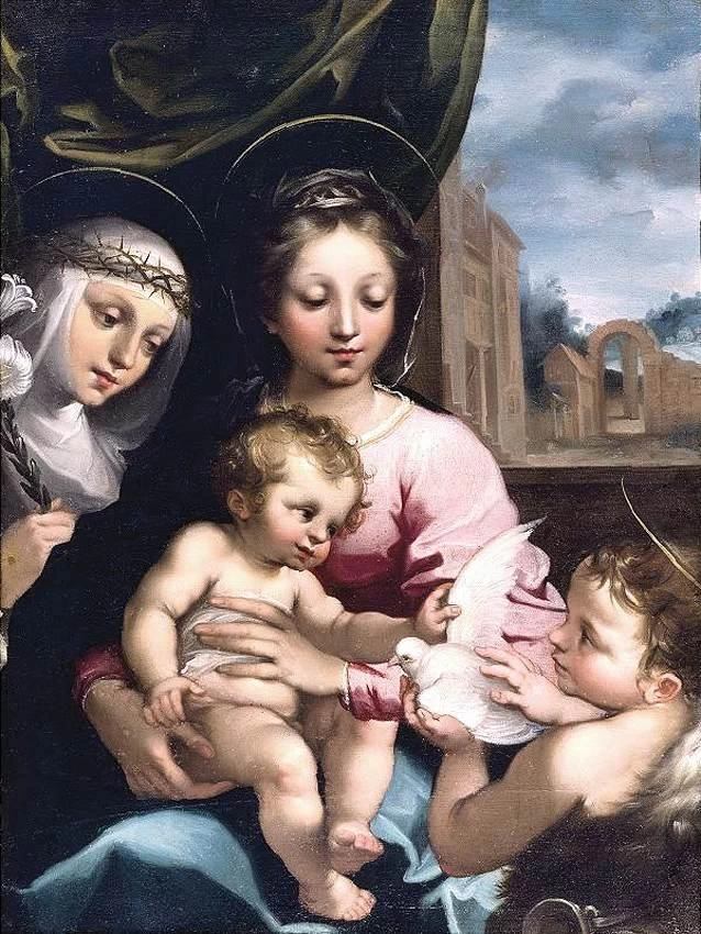 Madonna col Bambino con San Giovannino Battista e Santa Caterina da Siena - Yale University Art Gallery, New Haven